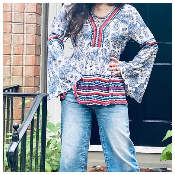 GYPSY CHIC LONG SLEEVES PRINT TOP - Picture 8 of 13